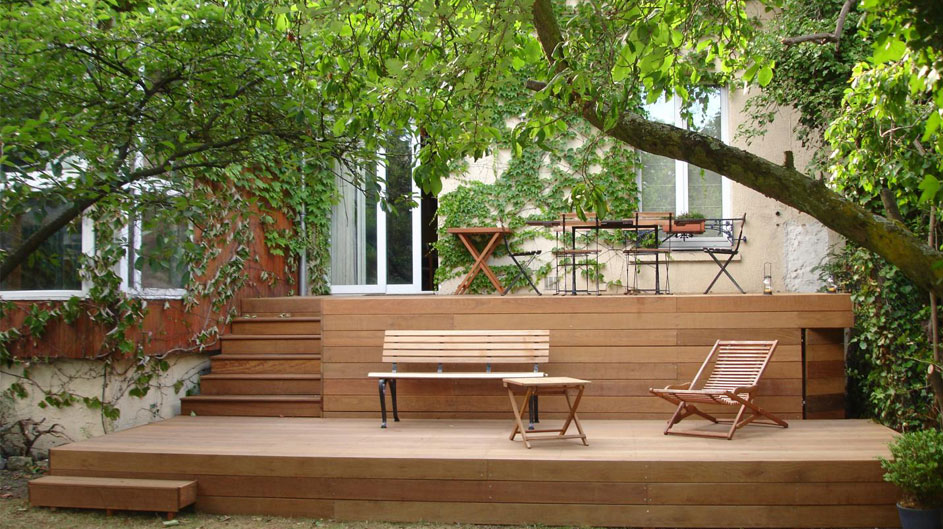 Aménagement d'une terrasse en bois à étage