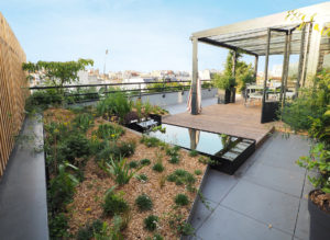 Aménagement d'une terrasse sur les toits de Paris