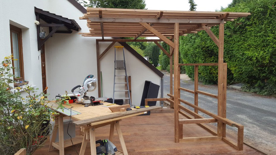 Installation d'un terrasse avec pergola
